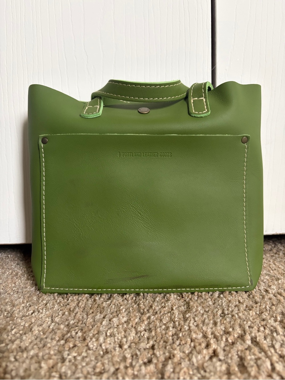 Portland Leather Goods Mini Crossbody Tote in Matcha 🍵 NWOT small stains